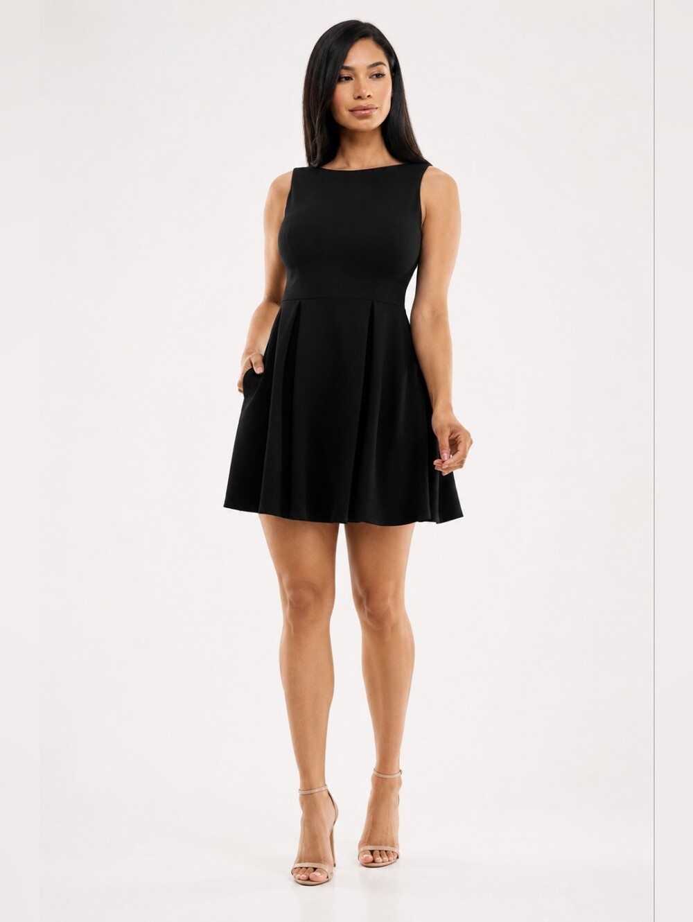 B Darlin Black Sleeveless Fit & Flare Mini Dress